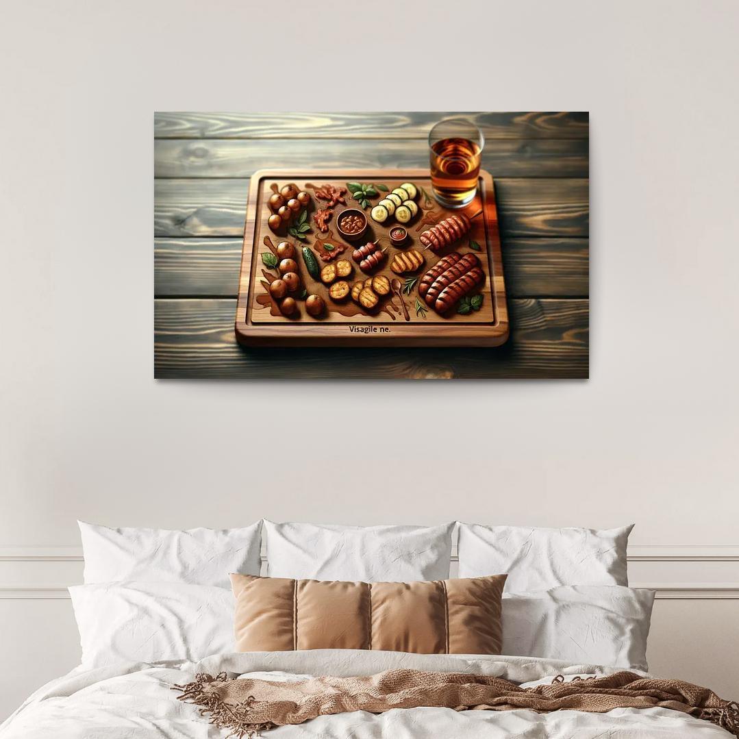 Artisan Wood Serving Board 1 Piece HD Canvas Wall Art-Original Frame