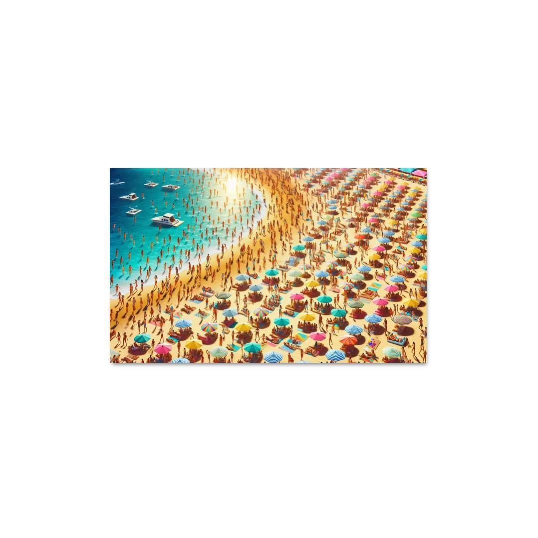 Sunny Isle Vibrant Beach Party Hub Premium Artwork Frames