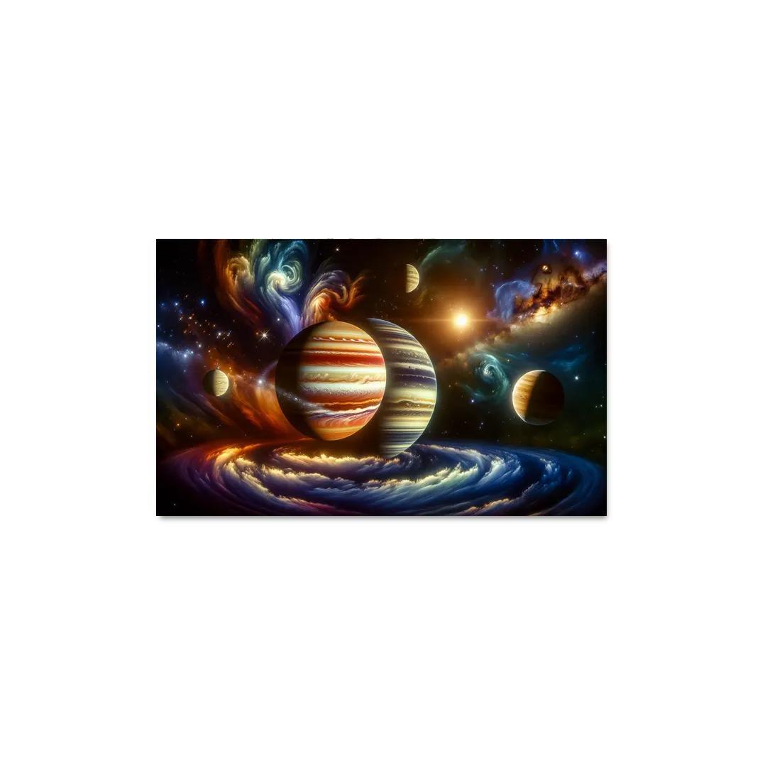 The Dance of Gas Giants in Exoplanetary Systems 1 Piece HD Canvas Wall Art-Original Frame