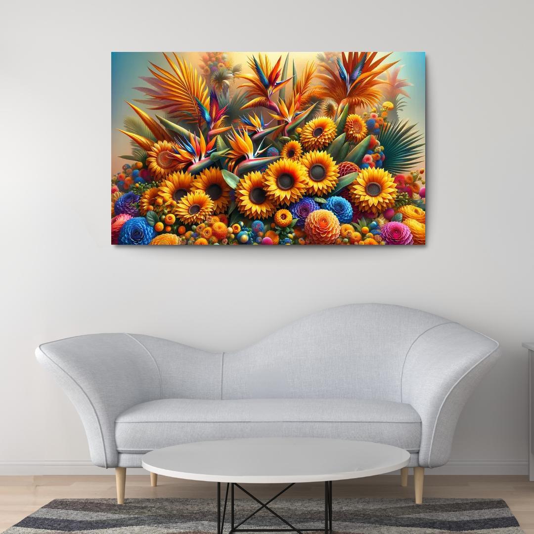 Festival of Colors A Celebration of Floral Diversity 1 Piece HD Canvas Wall Art-Original Frame