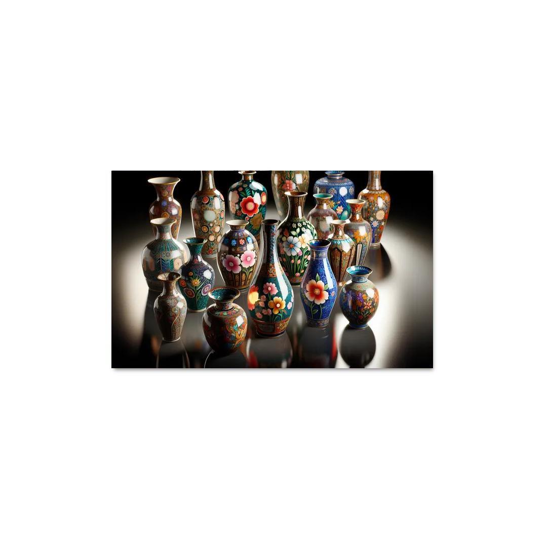 Ceramic Hand-Painted Vases 1 Piece HD Canvas Wall Art-Original Frame