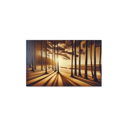 Whispering Pines Forest Meets Shore Abstract Paintings Frame