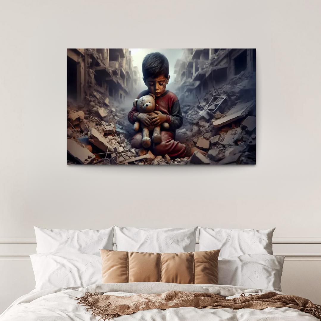 Echoes Of War The Impact On Innocent Lives Custom Paintings Frame