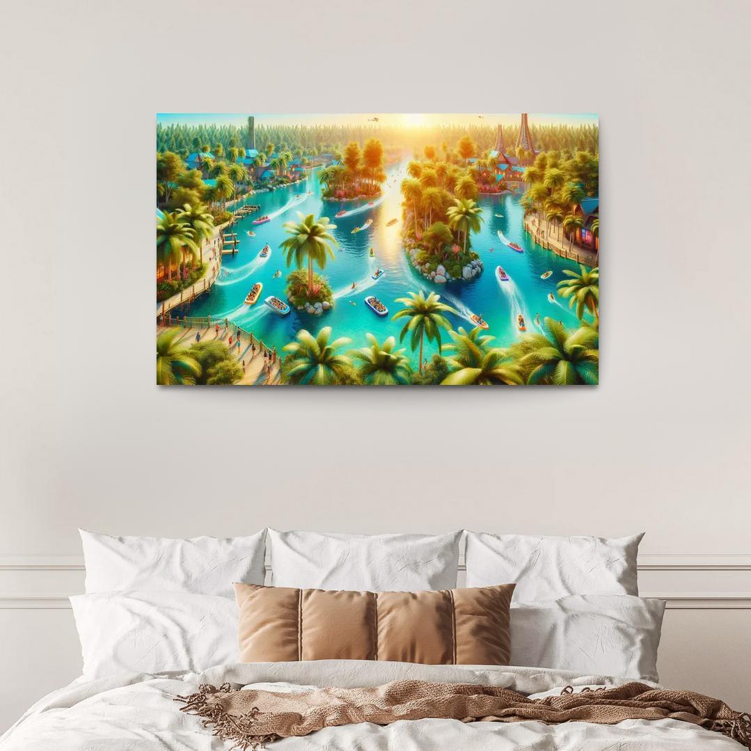 Adventure Lagoon Watersports Paradise Canvas Paintings Frame