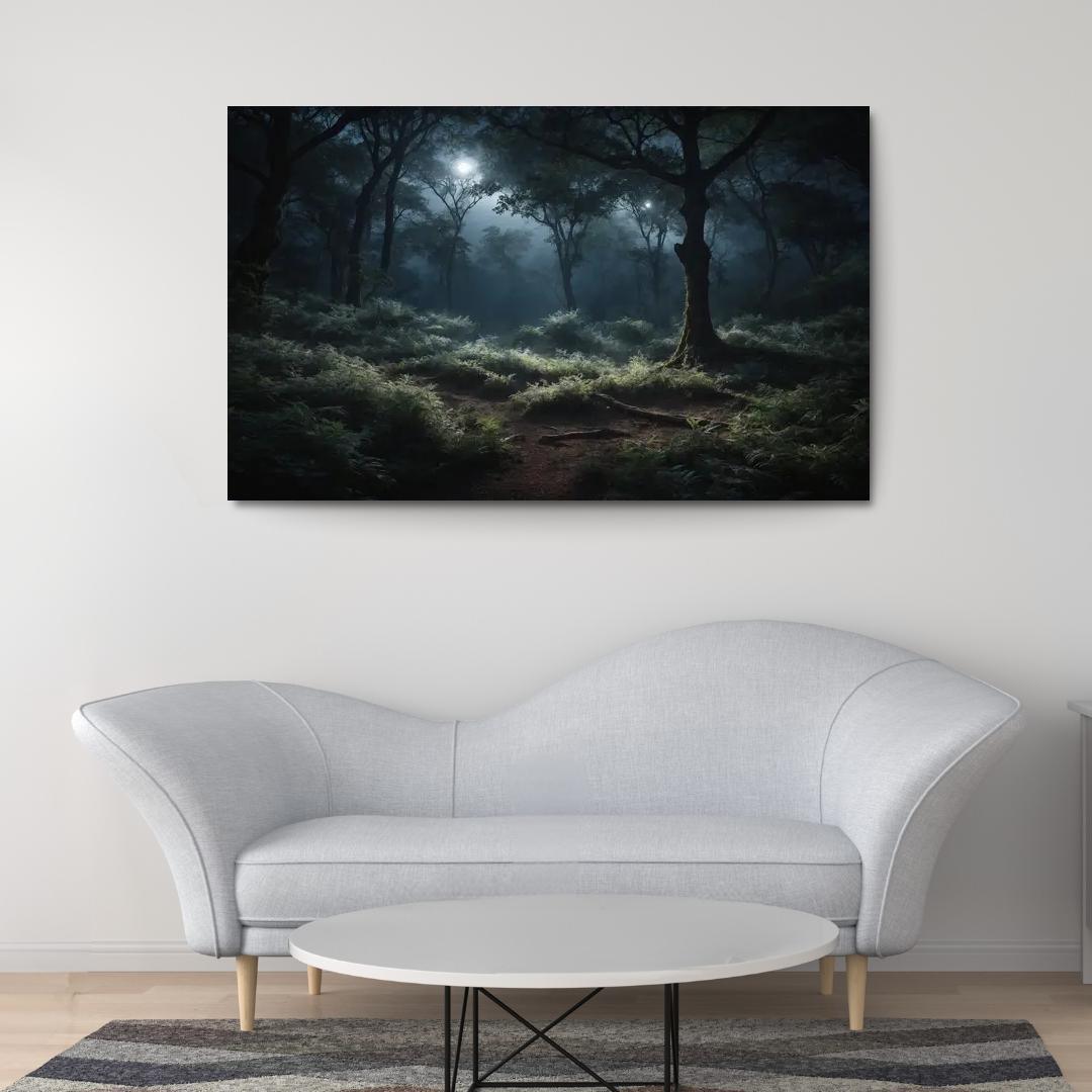 The Enchanted Glade Of Moonlit Foliage Oil Paintings Frame