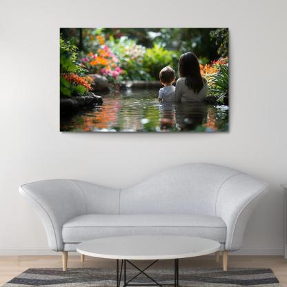Reflections Of Love The Mirror Of Motherhood Custom Paintings Frame