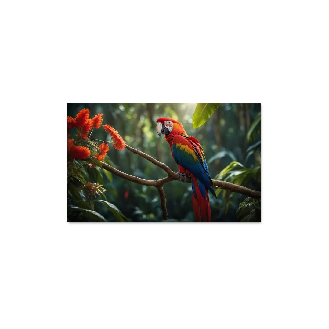 The Vibrant Scarlet Macaw Colorful Messenger Of The Rainforest Modern Paintings Frame