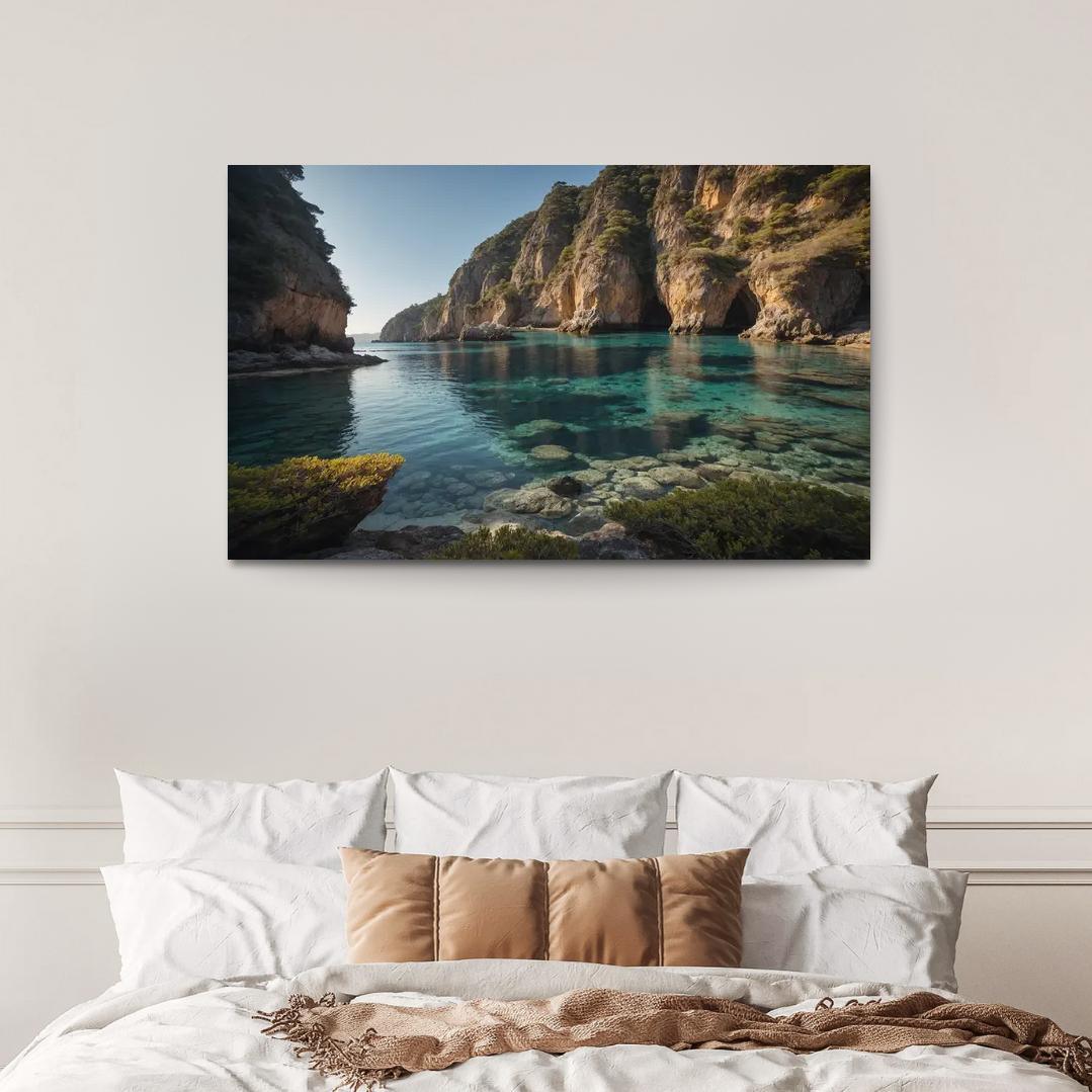 The Prismatic Bay Of Crystal Shores Modern Paintings Frame