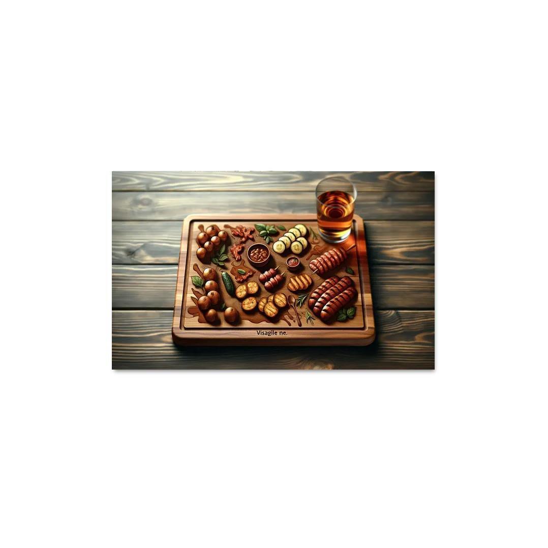 Artisan Wood Serving Board 1 Piece HD Canvas Wall Art-Original Frame