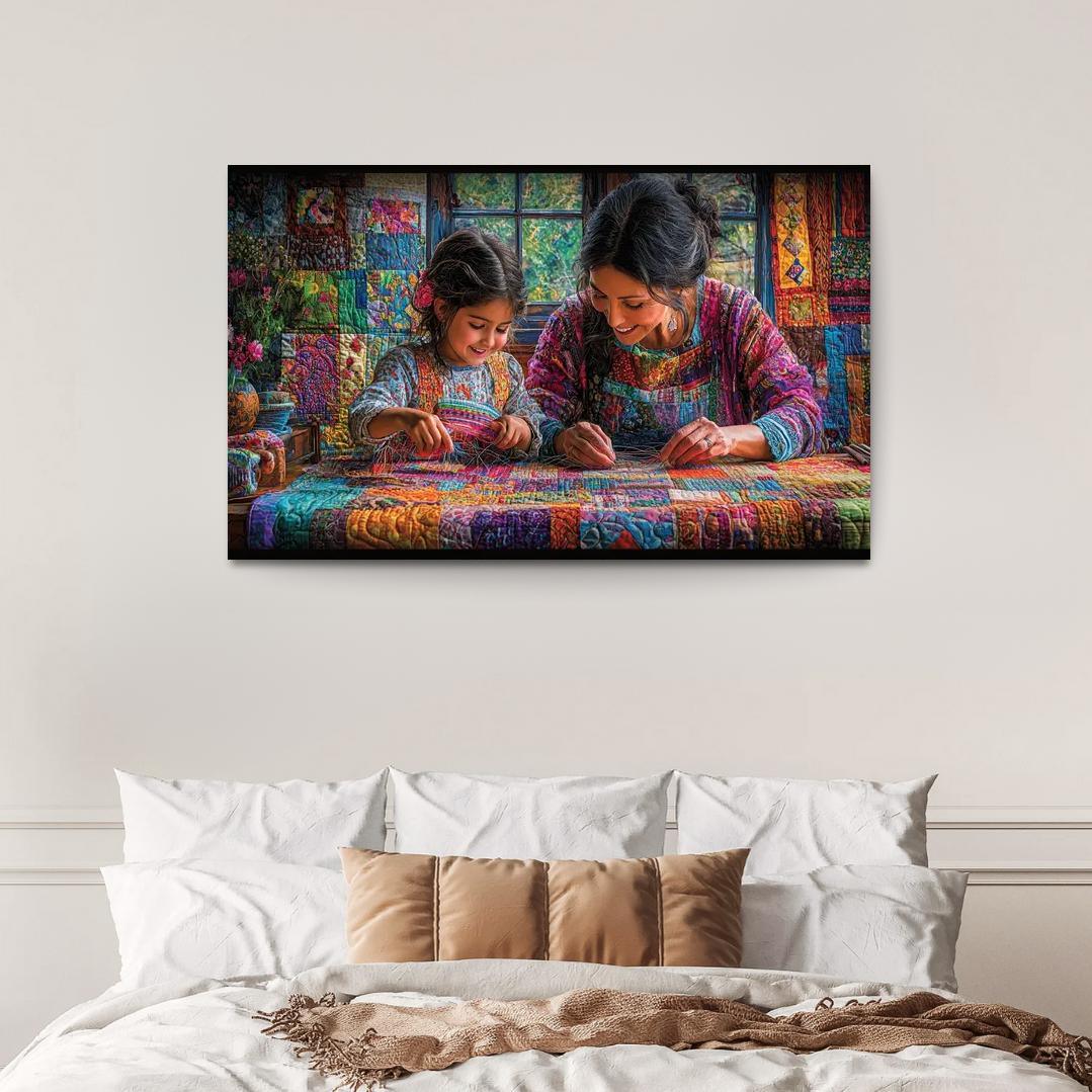 Woven With Love A Mothers Caring Tapestry Canvas Paintings Frame