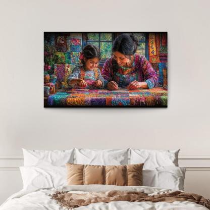 Woven With Love A Mothers Caring Tapestry Canvas Paintings Frame