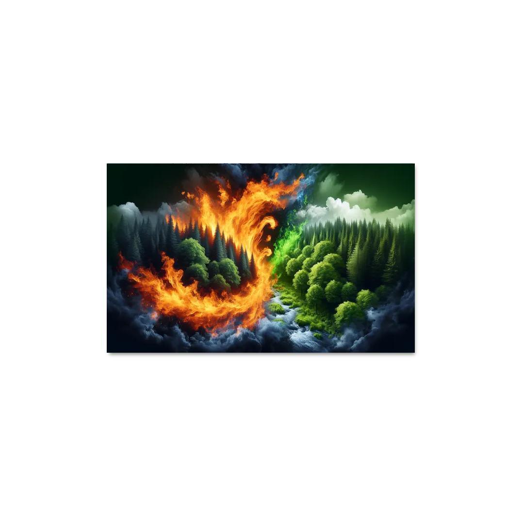 Flames of Awareness The Reality of Wildfires 1 Piece HD Canvas Wall Art-Original Frame