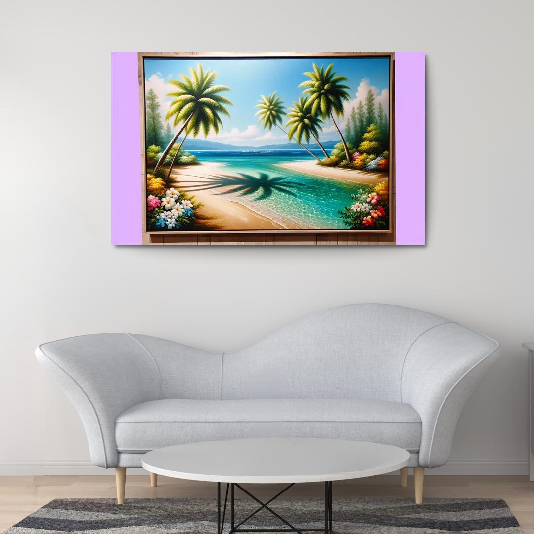Coconut Grove Exotic Relaxation Spot Oil Paintings Frame