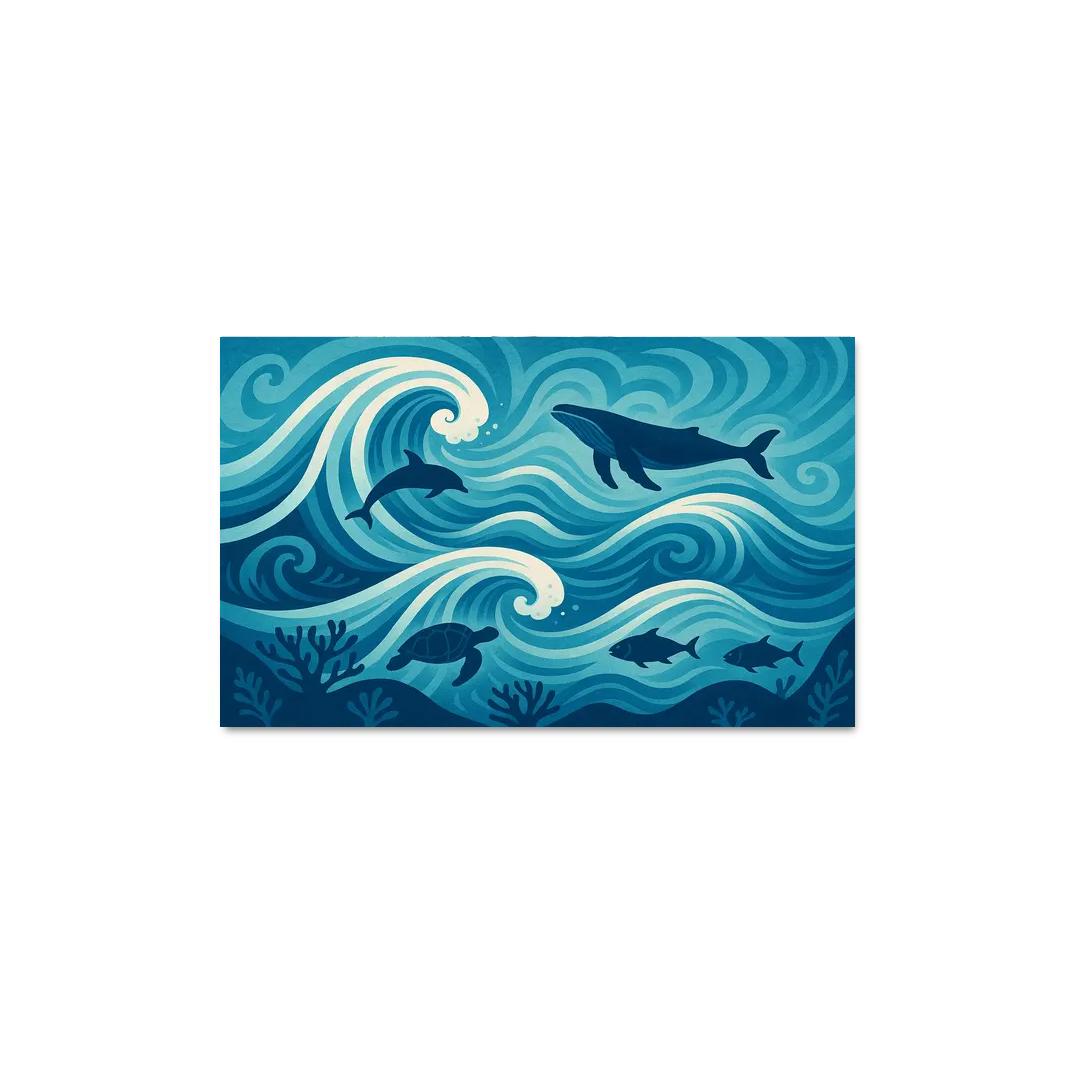 Waves Of Change In Ocean Conservation Art Canvas Paintings Frame