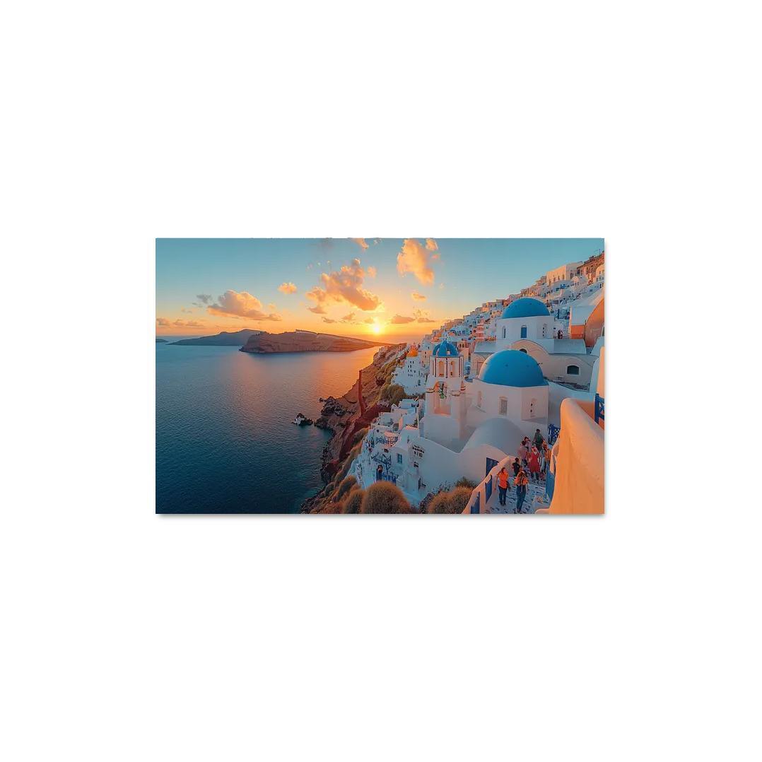 Santorini's Oia Village Abstract Paintings Frame
