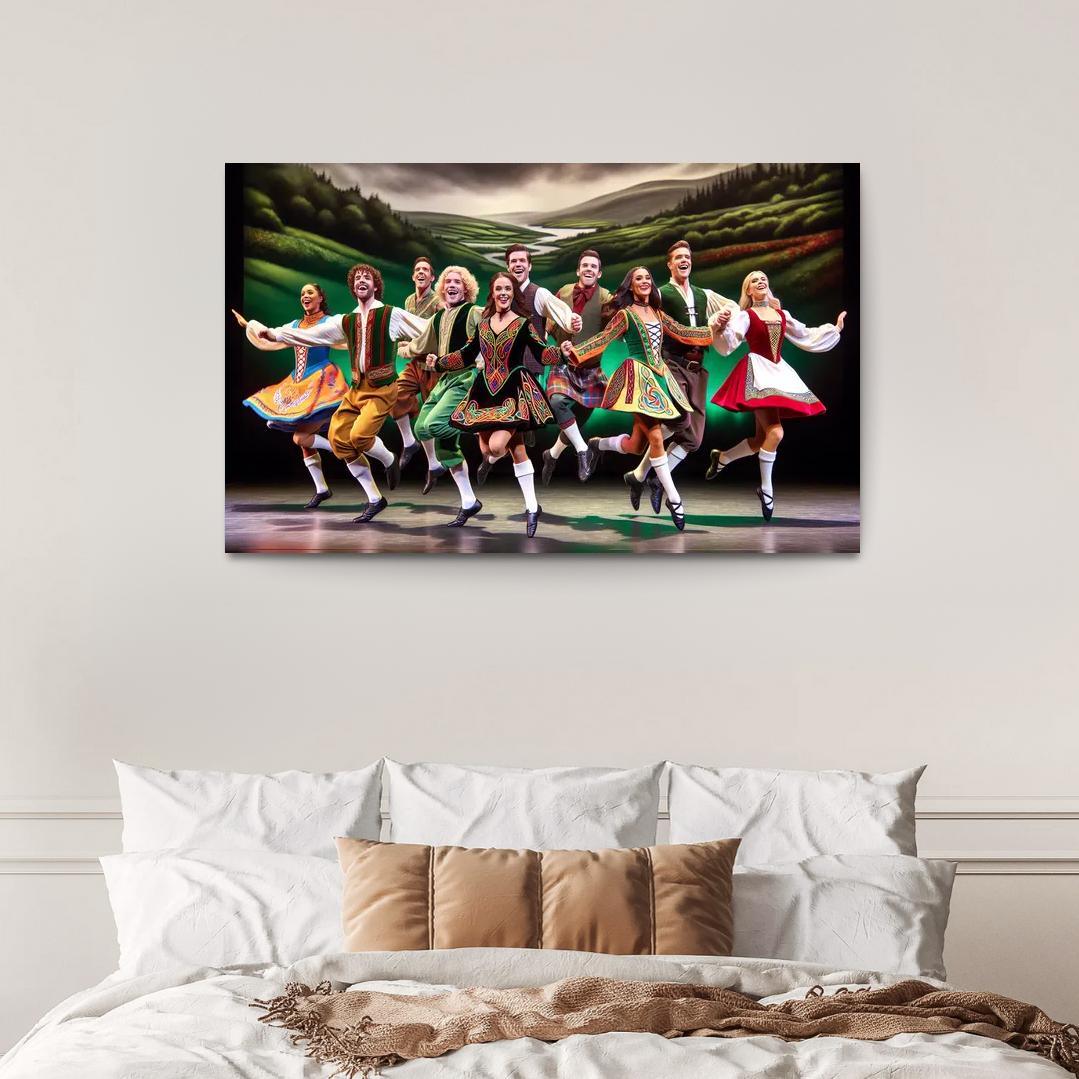 Celtic Dance The Rhythm Of The Emerald Isle Modern Paintings Frame