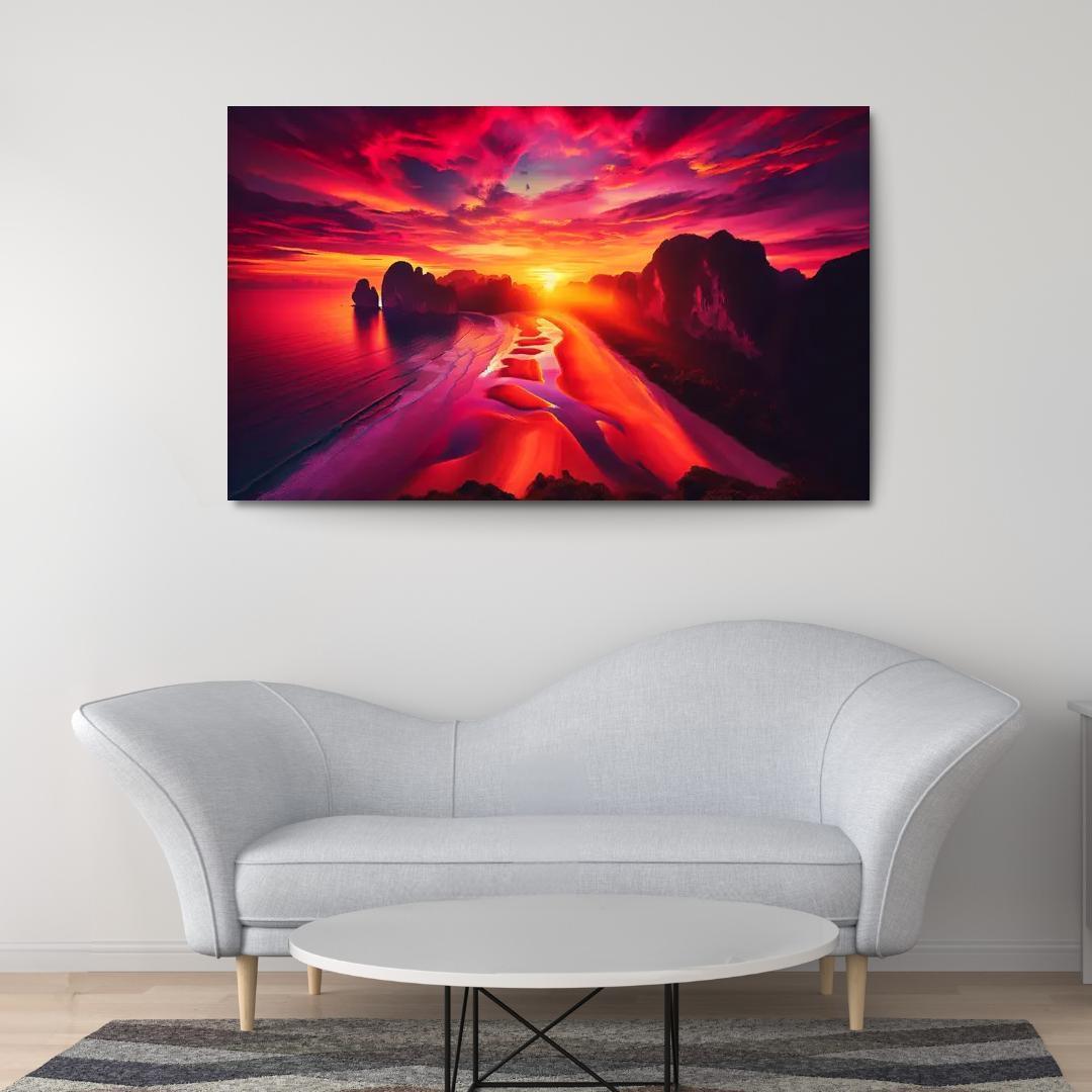 Sun-kissed Bluffs Scenic Lookout Custom Paintings Frame