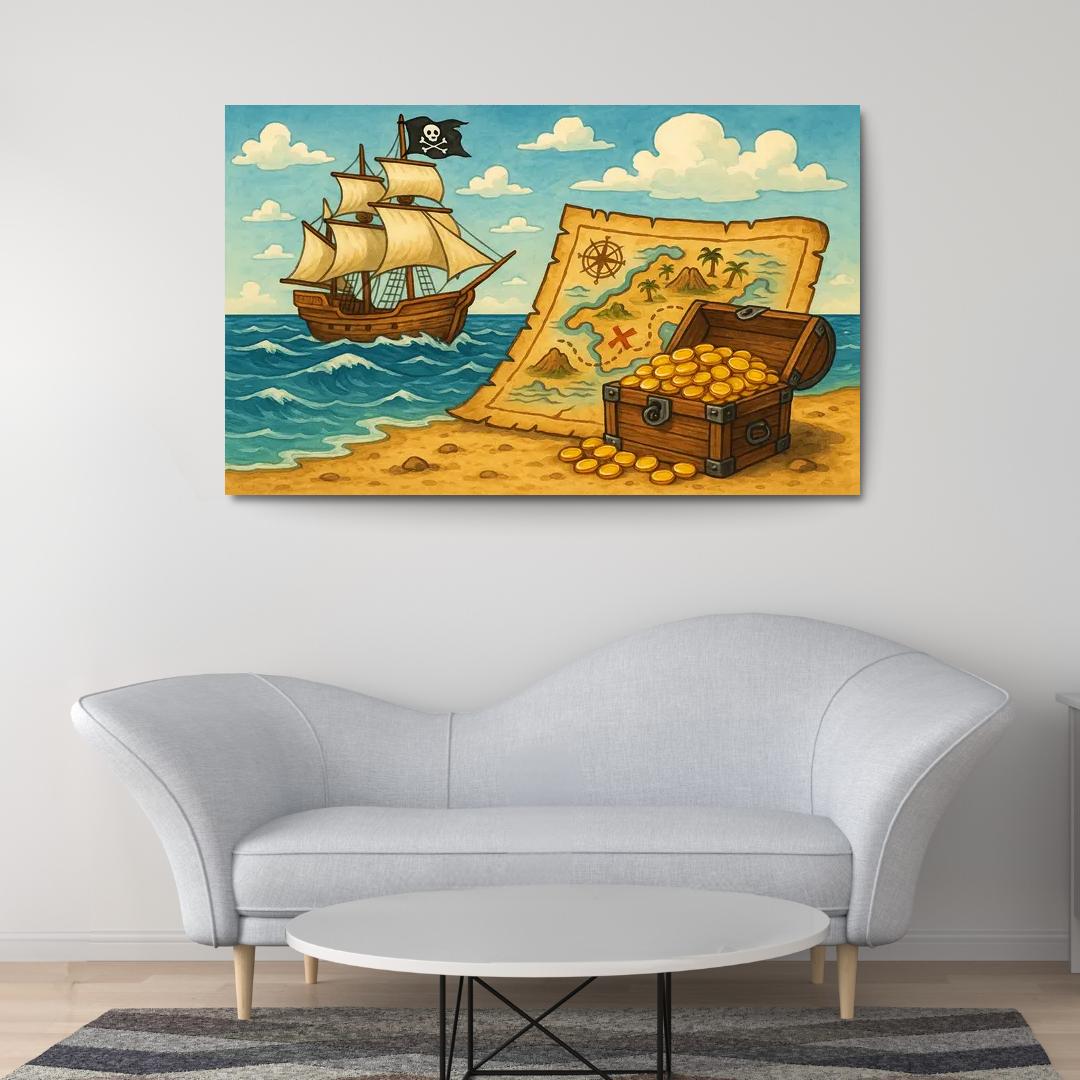 Pirate's Treasure - High Seas Adventure Framed Paintings