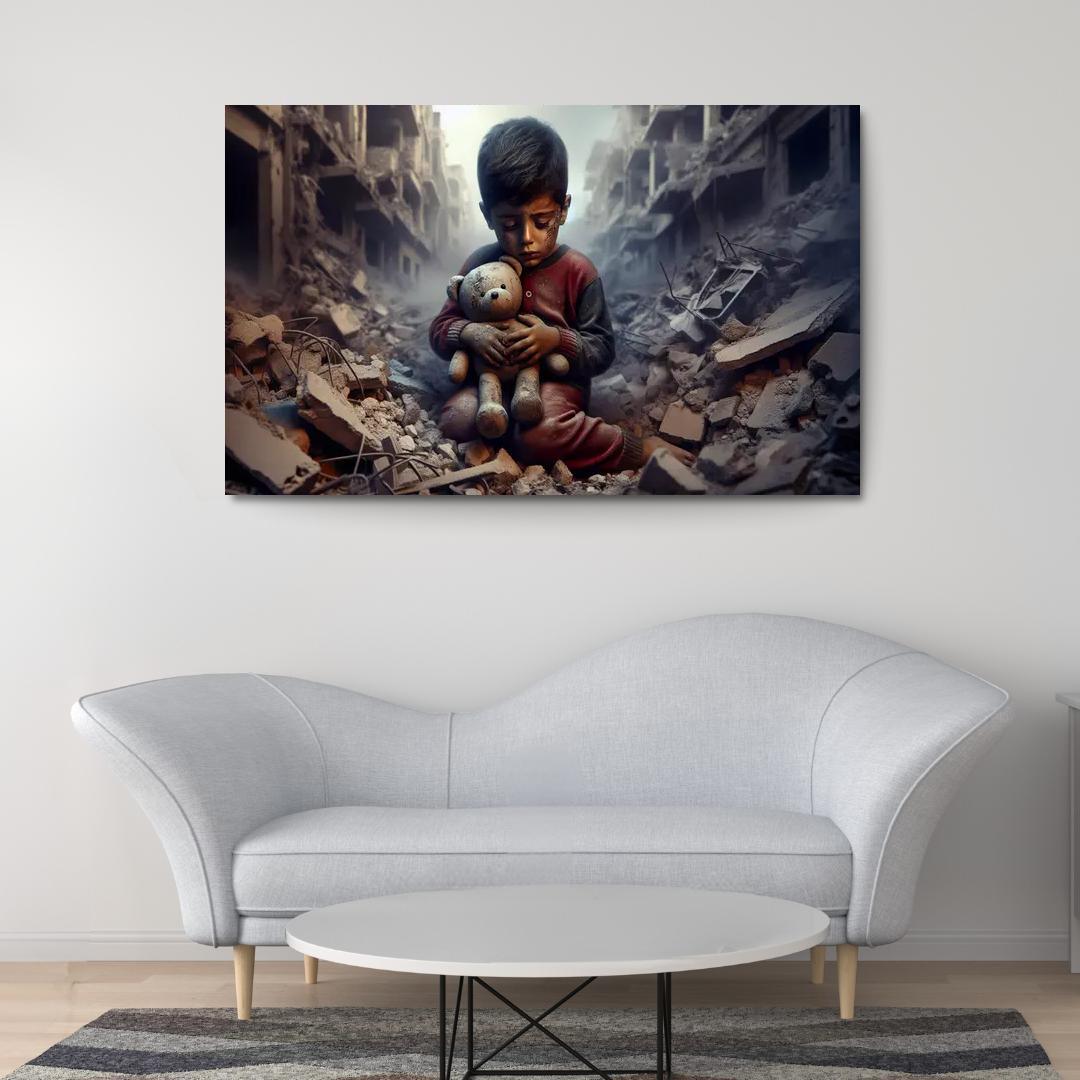 Echoes Of War The Impact On Innocent Lives Custom Paintings Frame
