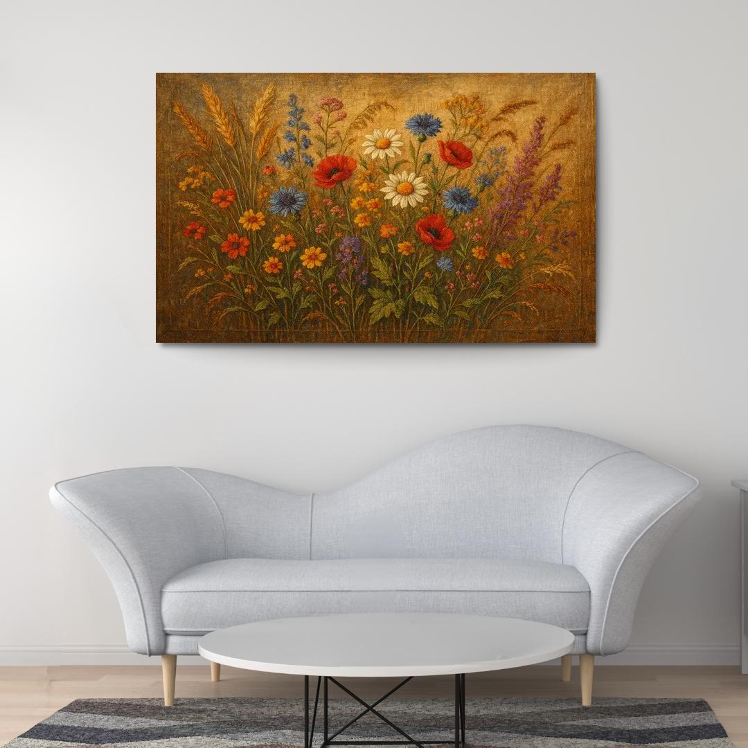 Rustic Wildflower Tapestry Art Trends