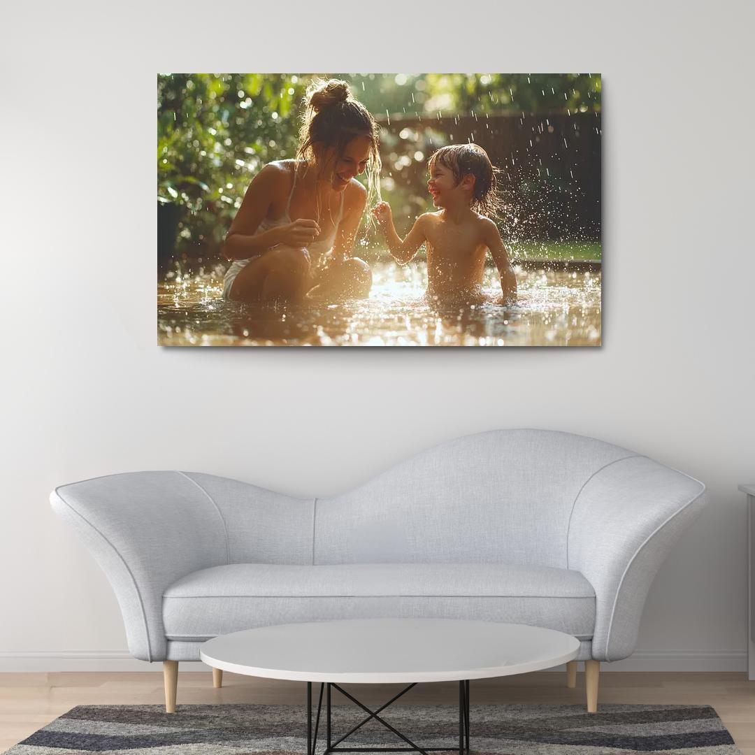 Dancing In The Rain A Mothers Joyful Spirit Custom Paintings Frame