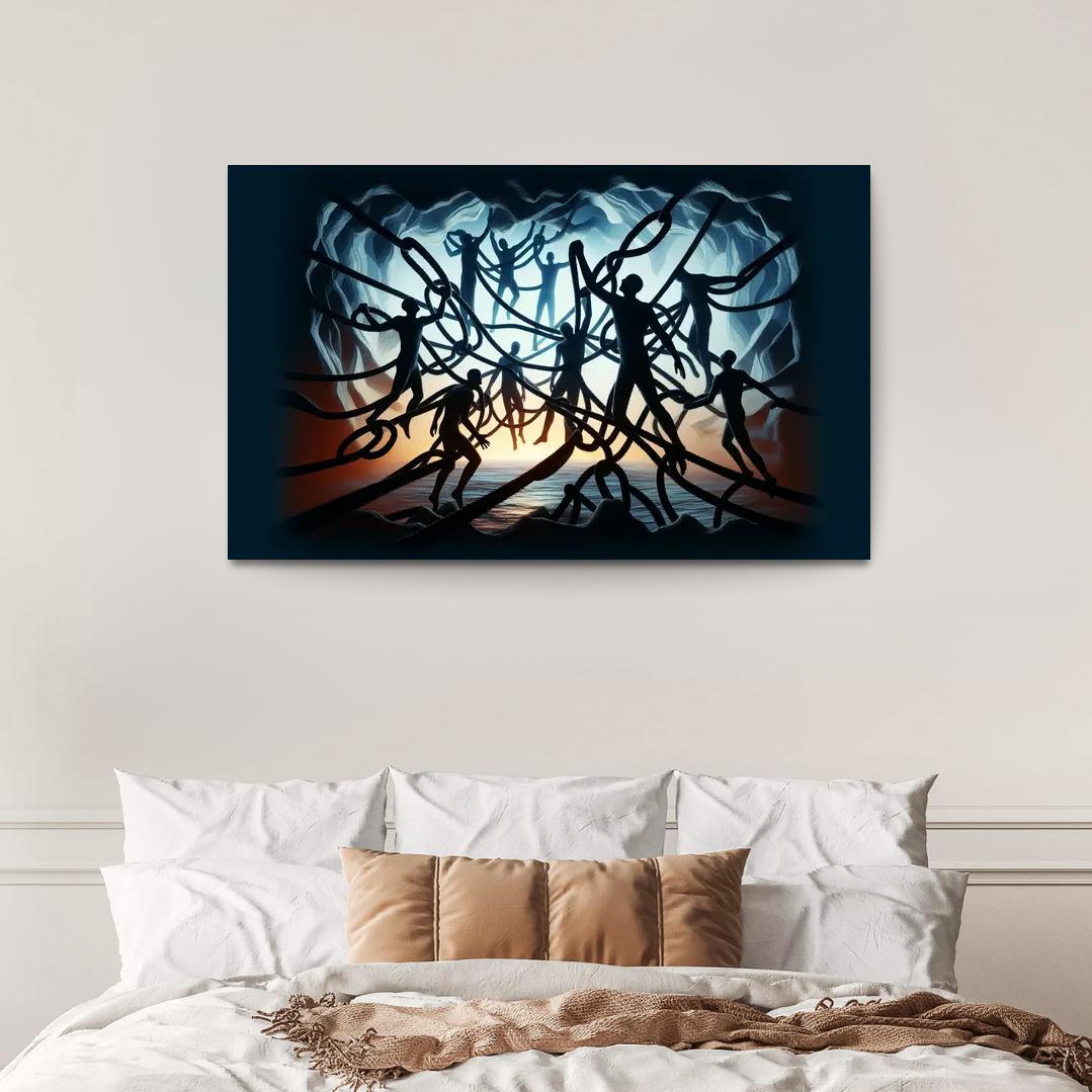 Invisible Threads Art on Human Trafficking Awareness 1 Piece HD Canvas Wall Art-Original Frame