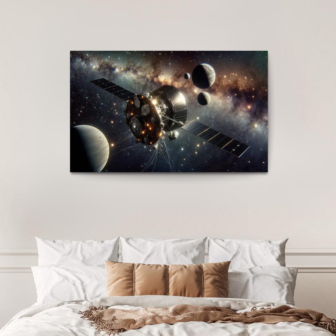 The Journey Of Space Probes A Cosmic Odyssey Abstract Paintings Frame