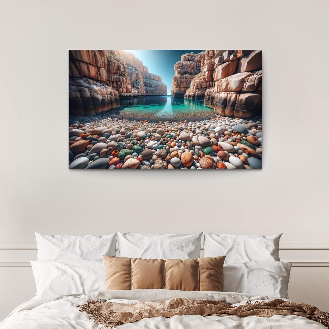 Pebble Beach Cove Unique Geological Marvel Custom Paintings Frame