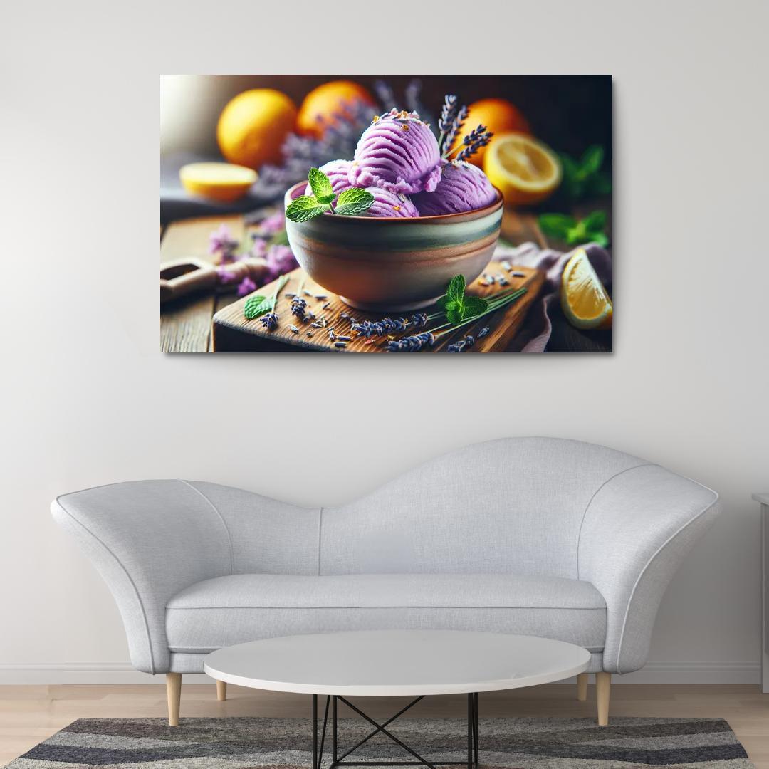 Lavender Lemonade Sorbet 1 Piece HD Canvas Wall Art-Original Frame