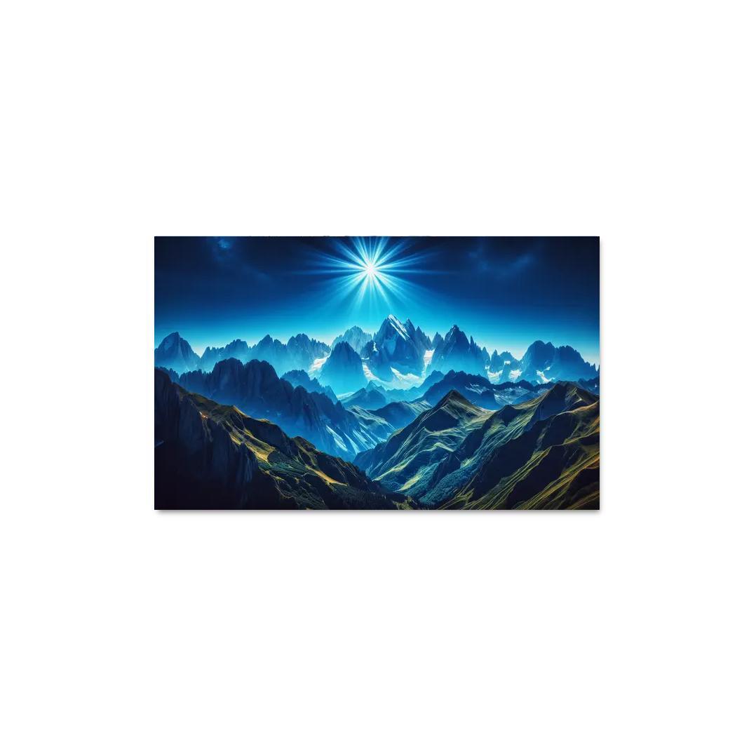The Majestic Peaks Of Azure Mountain Range Custom Paintings Frame