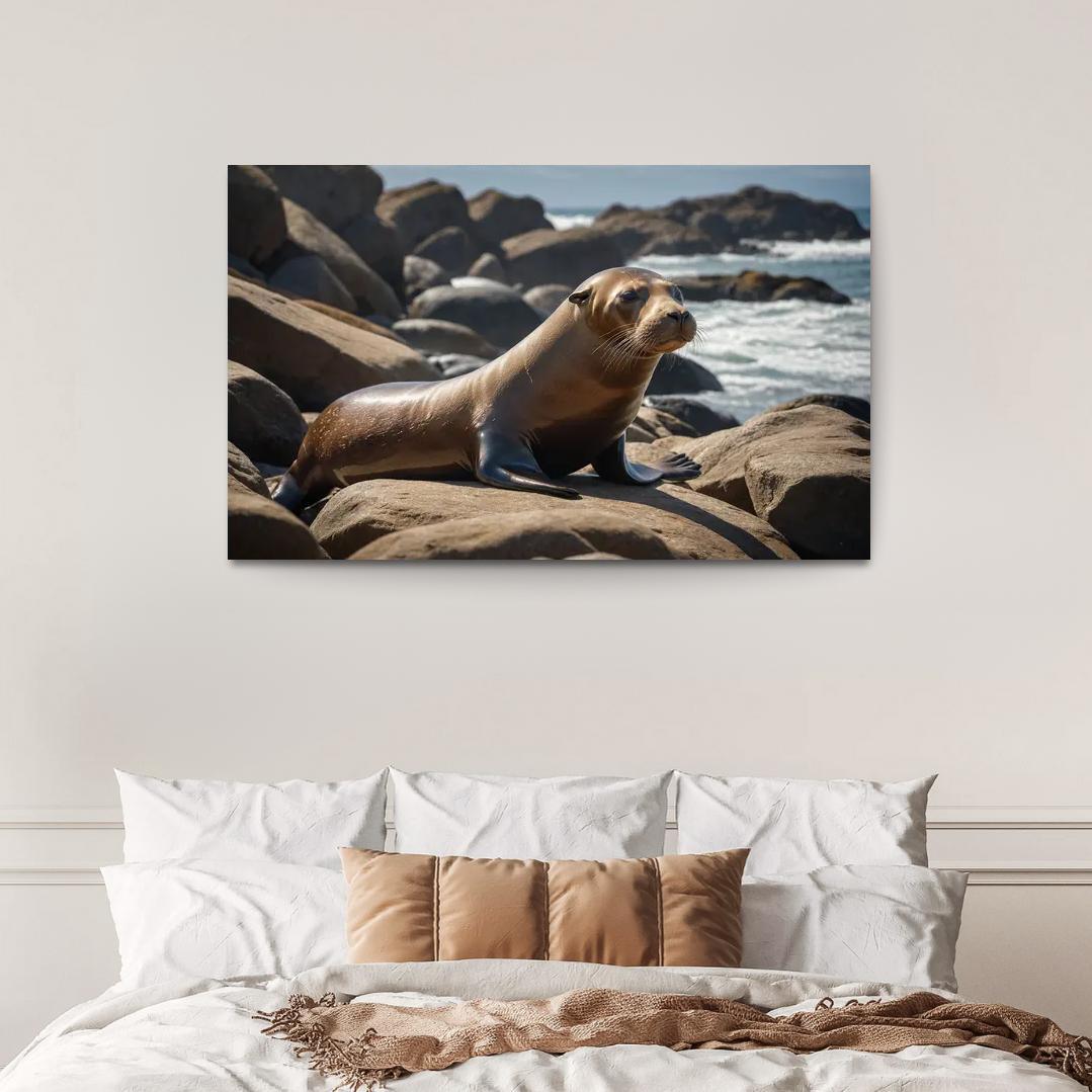 The Playful Sea Lion Acrobats Of The Ocean Canvas Paintings Frame