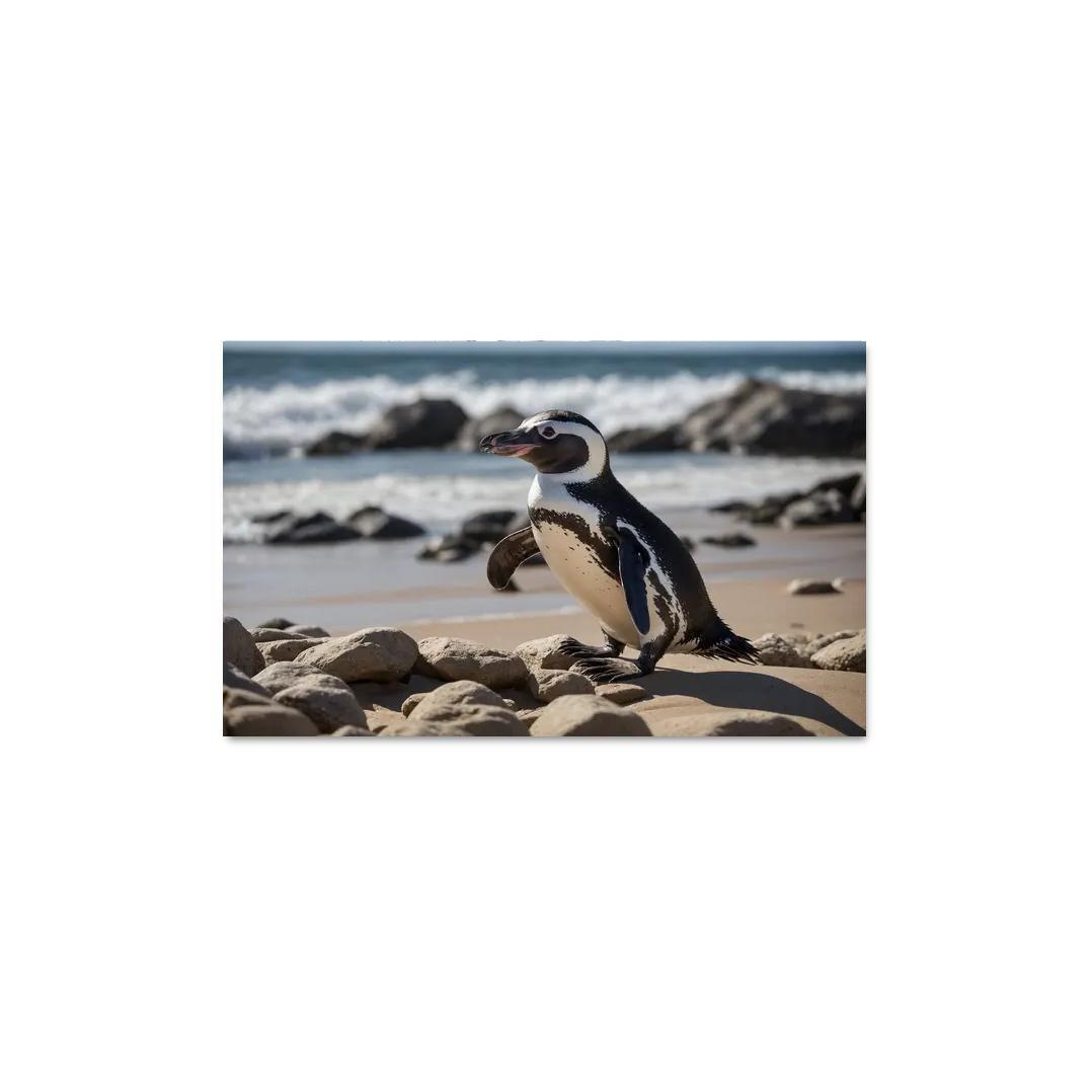 The Magnificent African Penguin The Black-footed Wonder Oil Paintings Frame