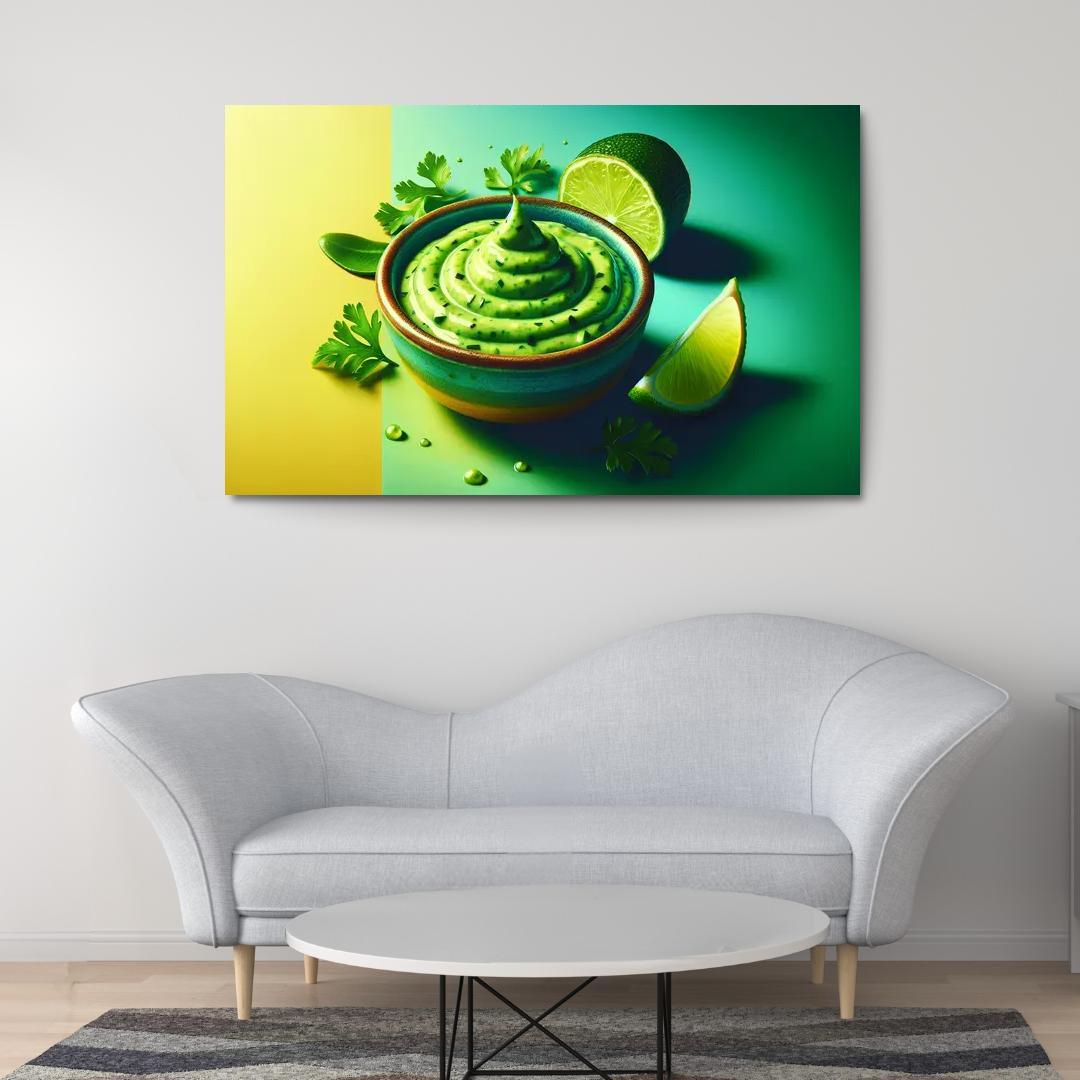 Creamy Avocado Lime Dressing 1 Piece HD Canvas Wall Art-Original Frame