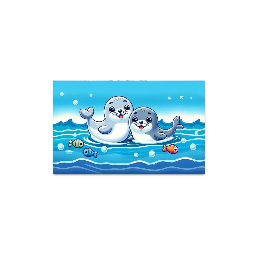 Silly Seals - Ocean Companions Framed Paintings