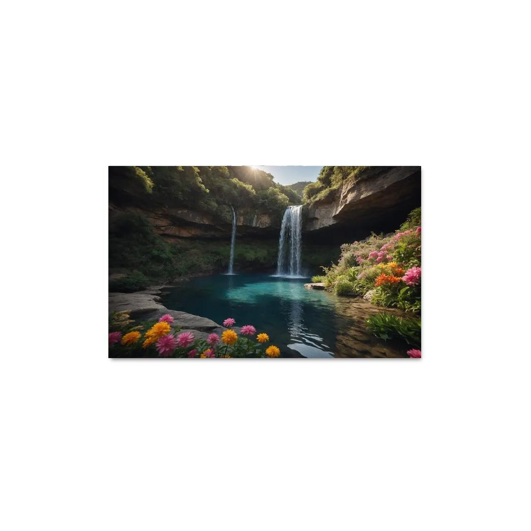 The Radiant Falls Of Sapphire Cascade Modern Paintings Frame