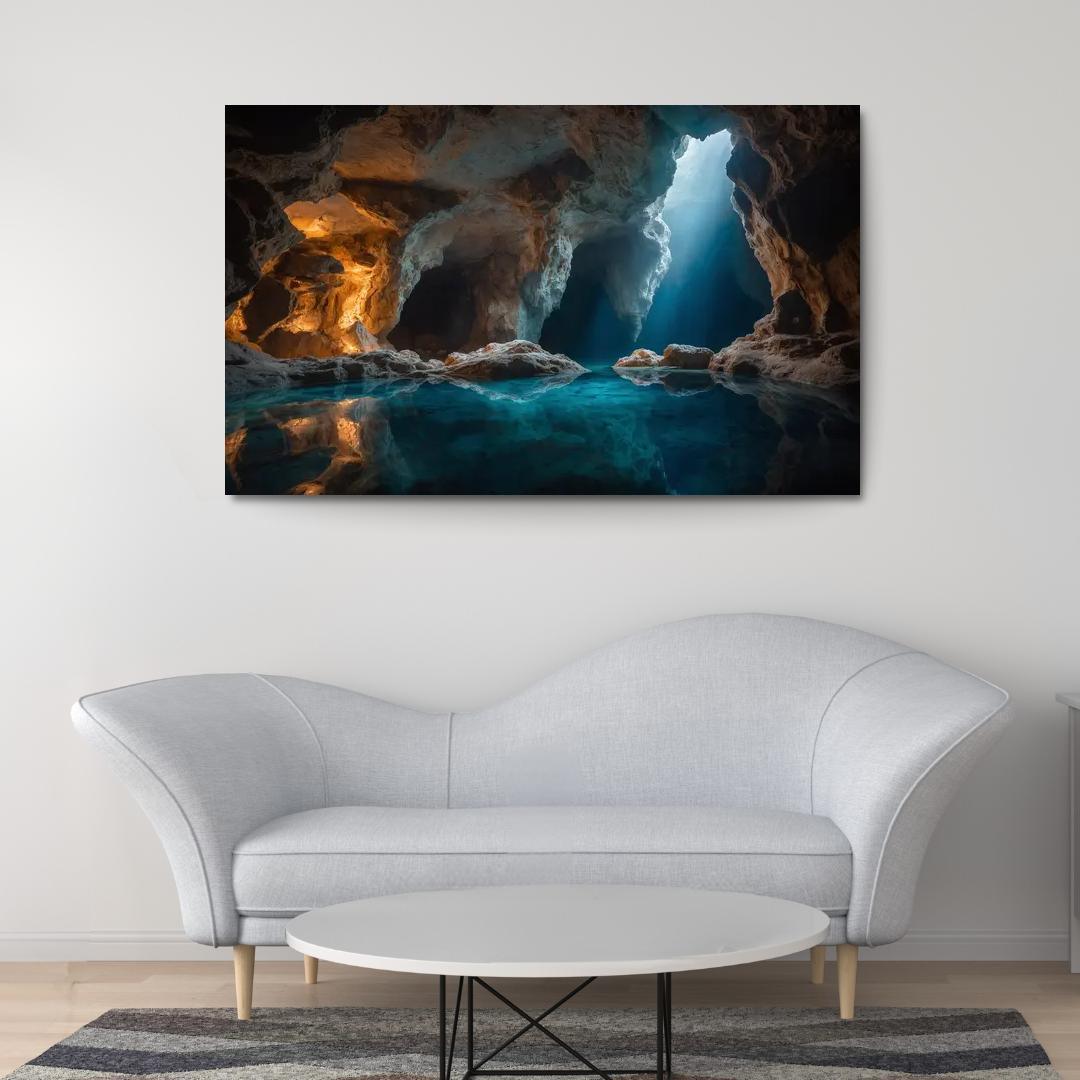 The Crystal Caves Of Misty Hollow Modern Paintings Frame