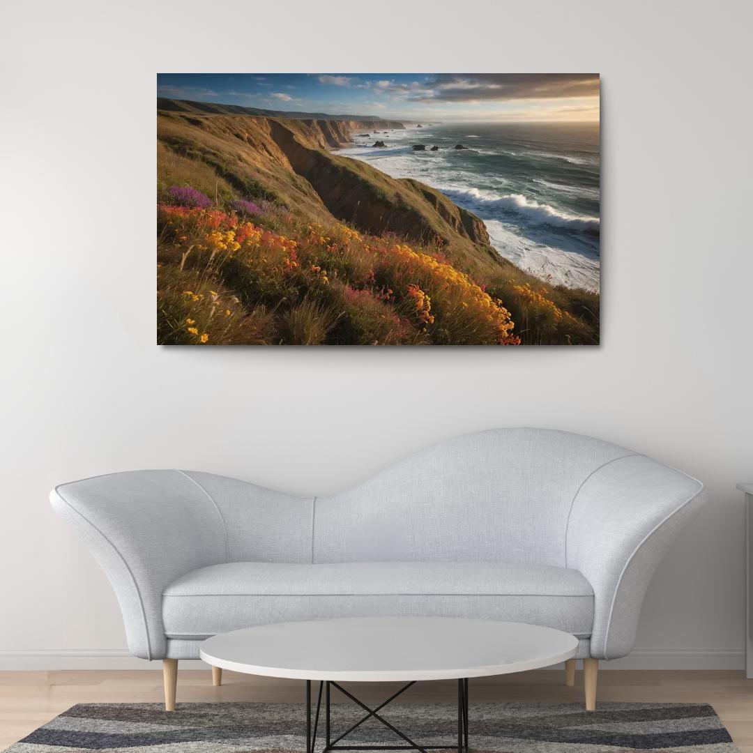 The Majestic Bluffs Of Ocean Edge Modern Paintings Frame