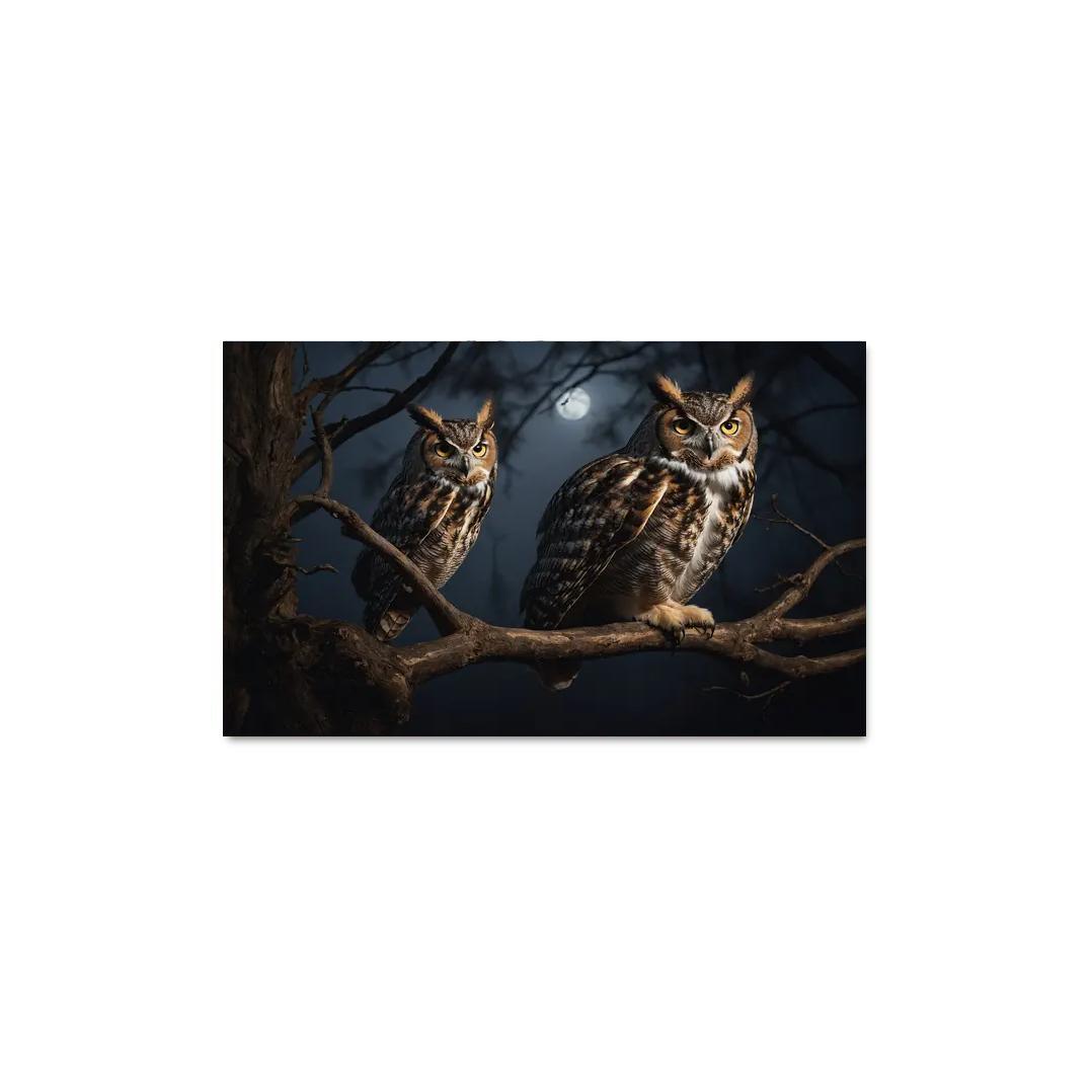 The Elegant Great Horned Owl Multi-panel Paintings