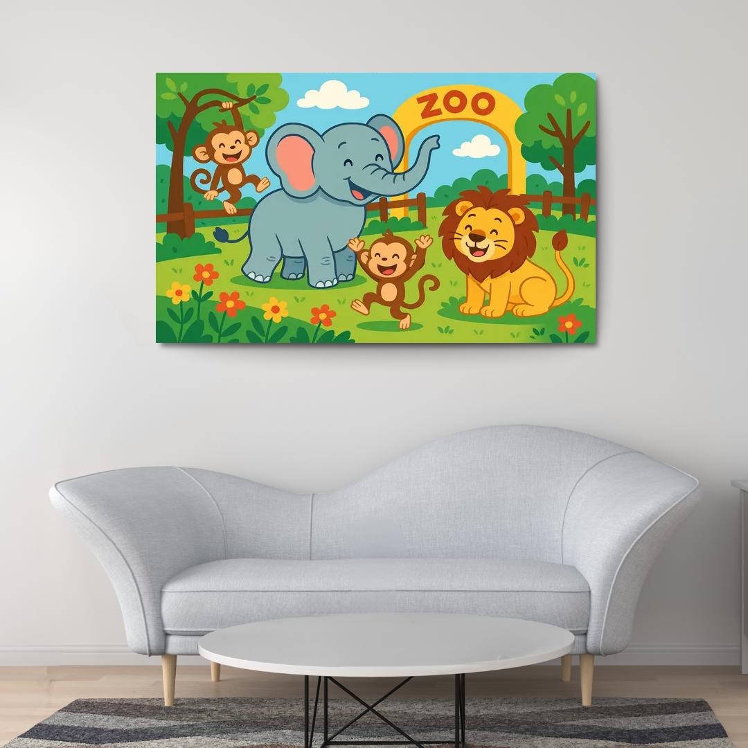 Zoo Friends - Animal Companions Framed Paintings