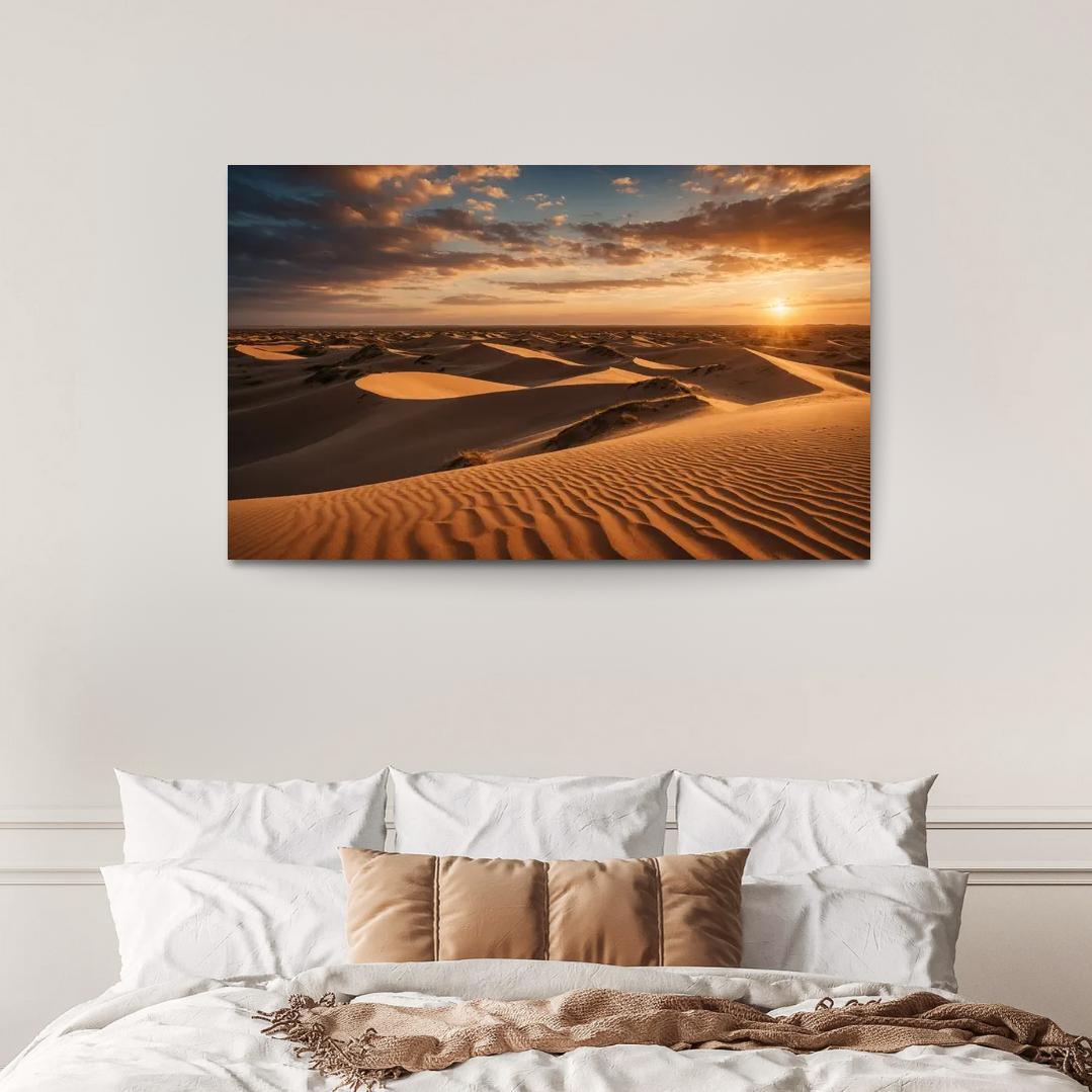 The Radiant Dunes Of Amber Sands Modern Paintings Frame