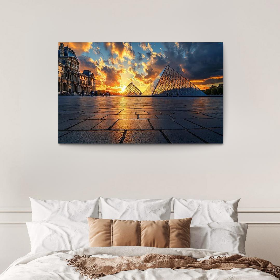 The Louvre Pyramid Abstract Paintings Frame