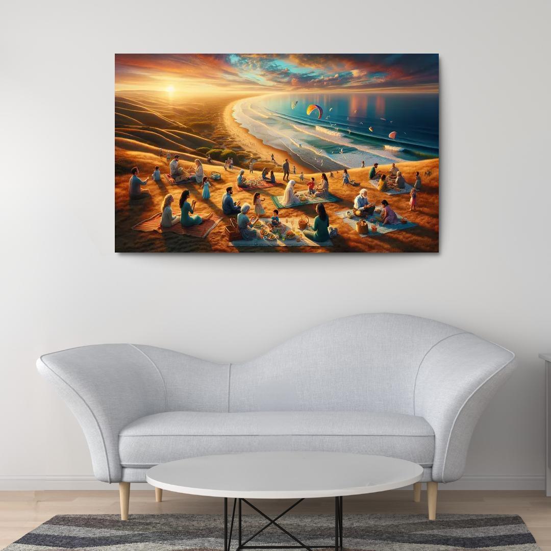Bayside Retreat Scenic Picnic Spot Multi-panel Paintings