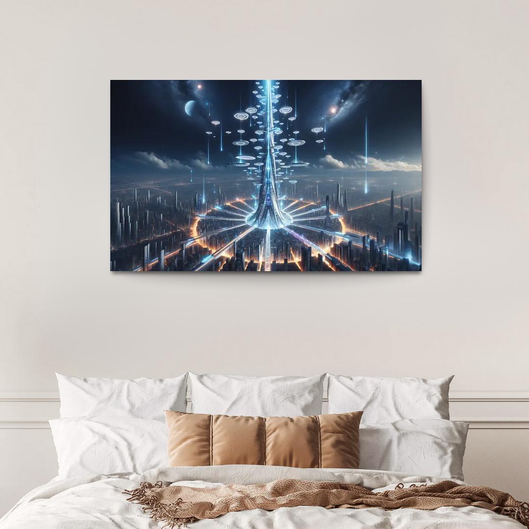 The Technomancer's Spire 1 Piece HD Canvas Wall Art-Original Frame