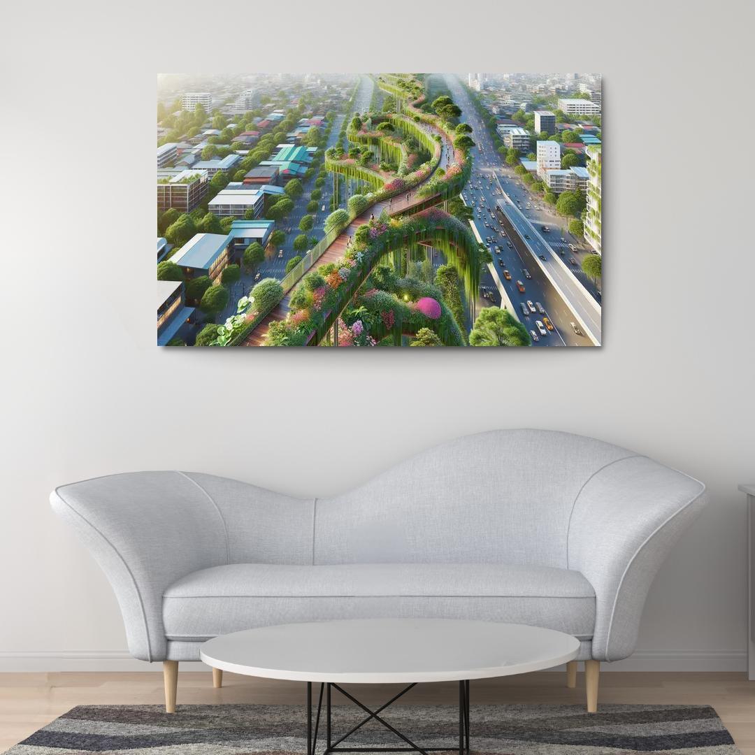 Elevated Green Walkways Custom Paintings Frame
