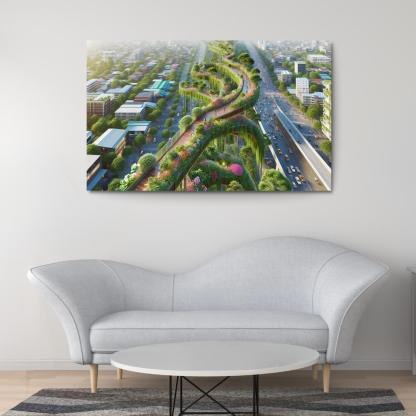 Elevated Green Walkways Custom Paintings Frame