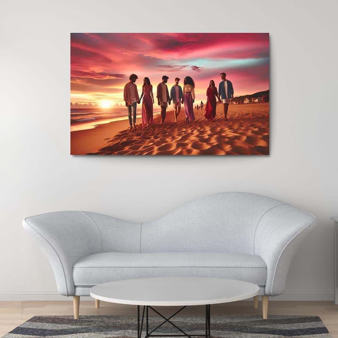 Sunset Shores A Romantic Haven Custom Paintings Frame