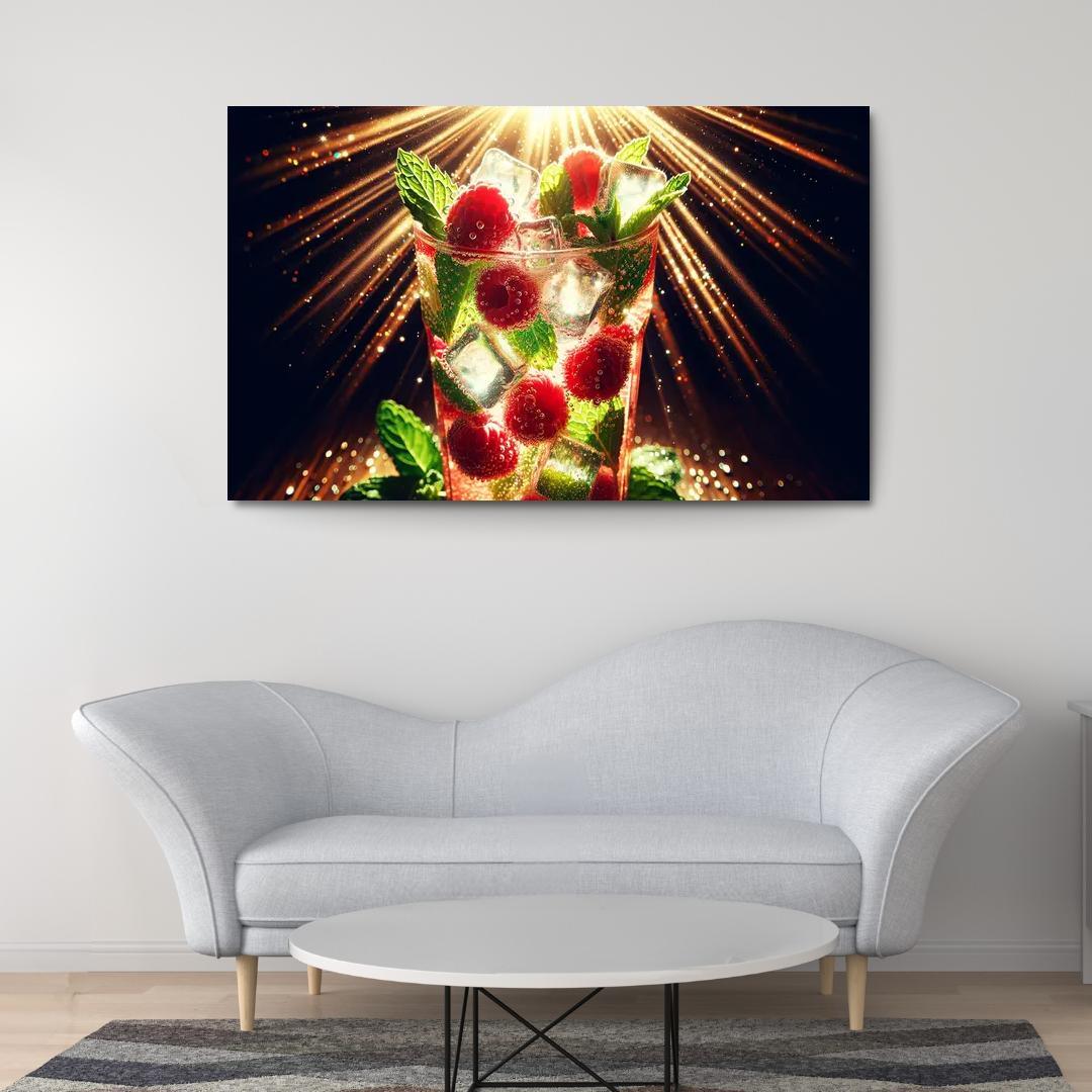 Raspberry Mint Sparkler 1 Piece HD Canvas Wall Art-Original Frame