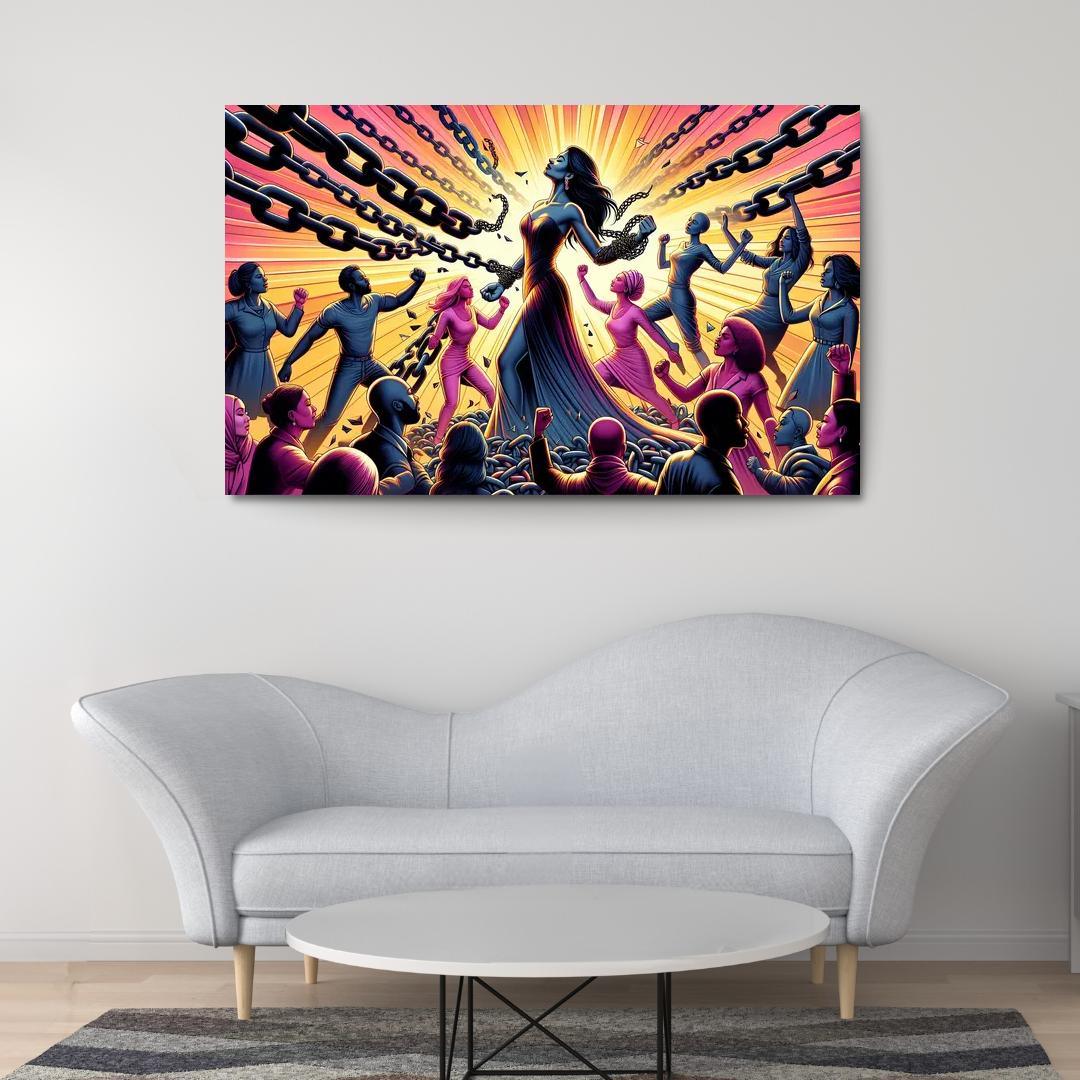 Gender Equality Breaking Barriers Custom Paintings Frame