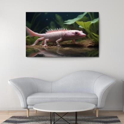 The Mysterious Axolotl The Water Monster Of Mexico Canvas Paintings Frame
