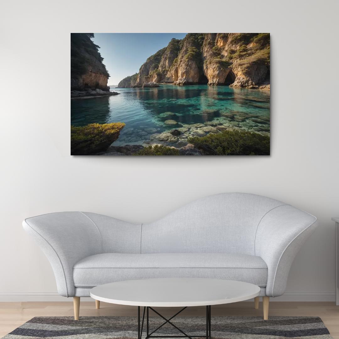 The Prismatic Bay Of Crystal Shores Modern Paintings Frame